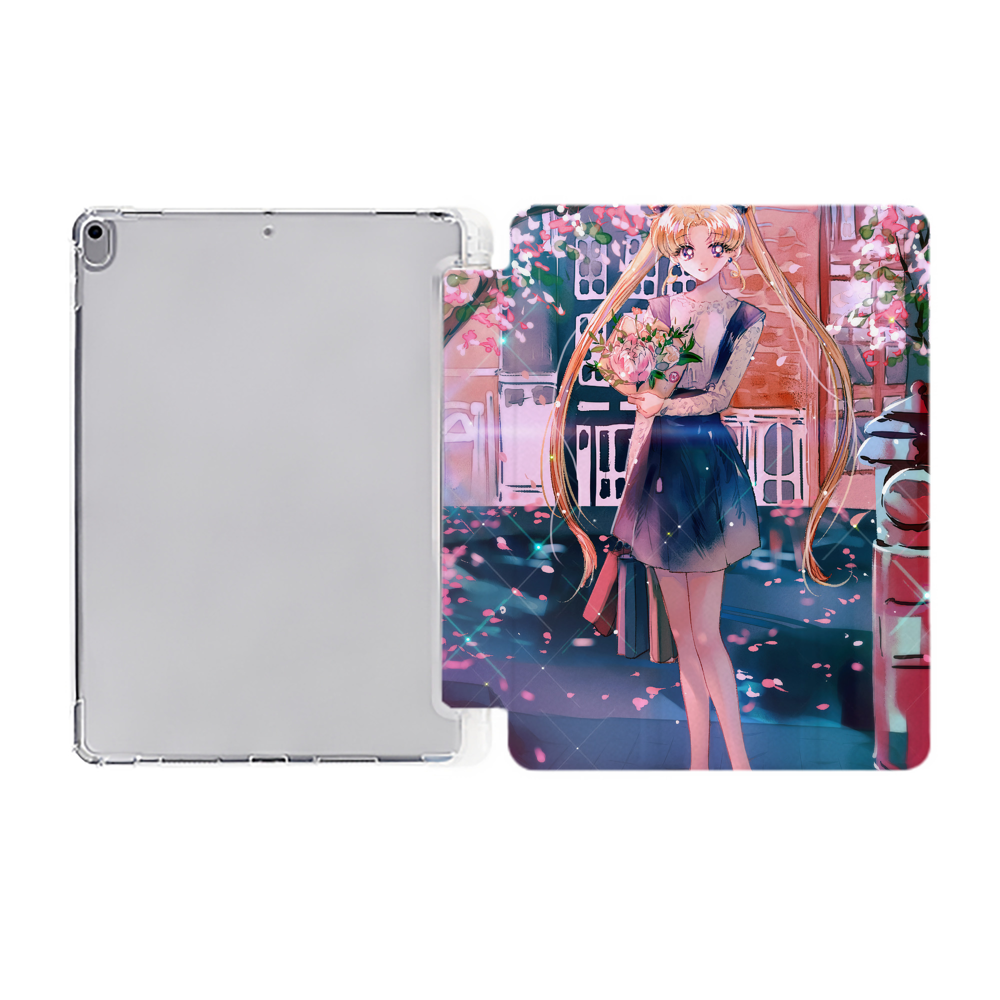 （画像用） 美少女戦士セーラームーン Sailor Moon IPad ケース ペン収納付き 三つ折りスタンド PUレザー×シリコン 対応機種9.5/10.5/10.9インチ